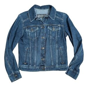 Y2K Denim Trucker Jacket Women Small Grunge Preppy Casual Streetwear Lightweight